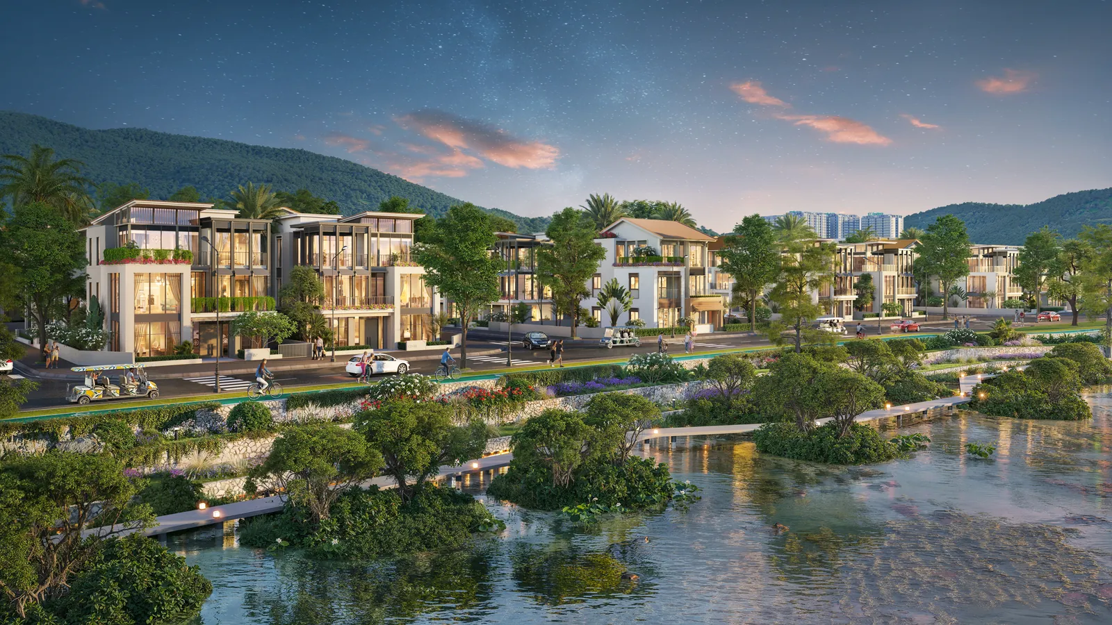 Dãy biệt thự ven sông Charmora City