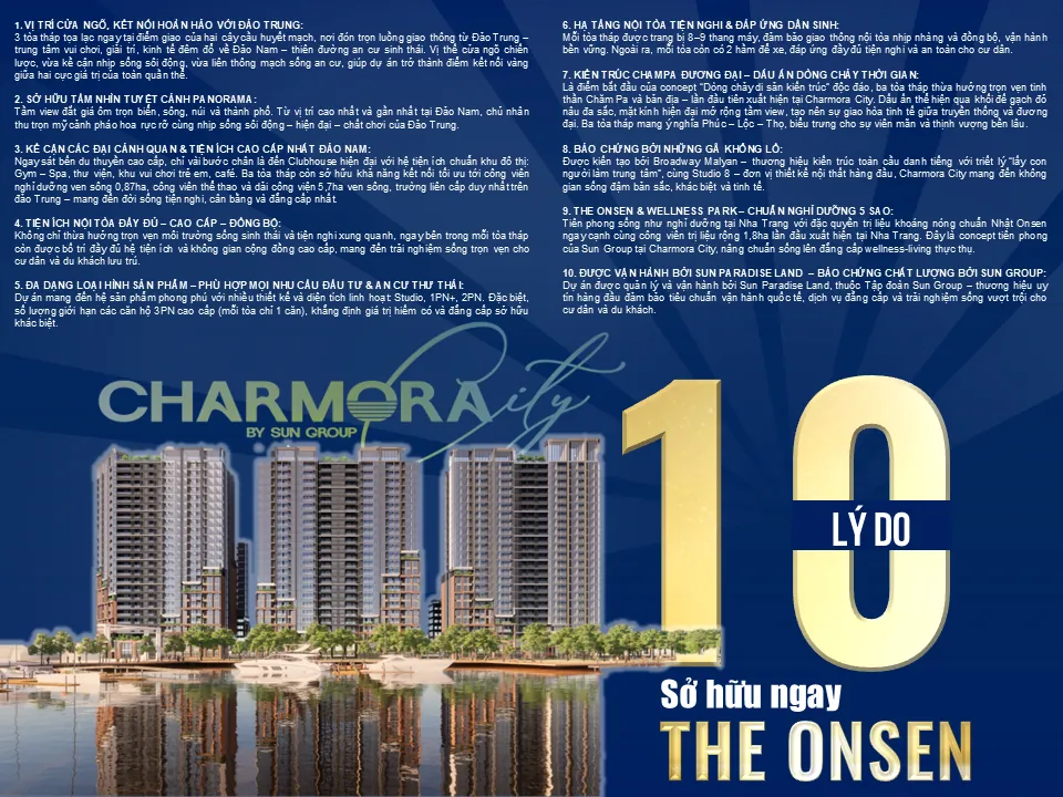 10 điểm nhấn nổi bật của cụm căn hộ The Onsen Charmora City