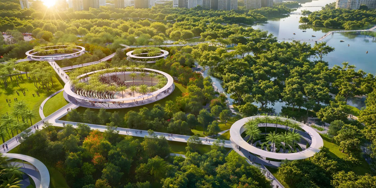 Hồ cảnh quan sinh thái Charmora City — mô hình Sponge City